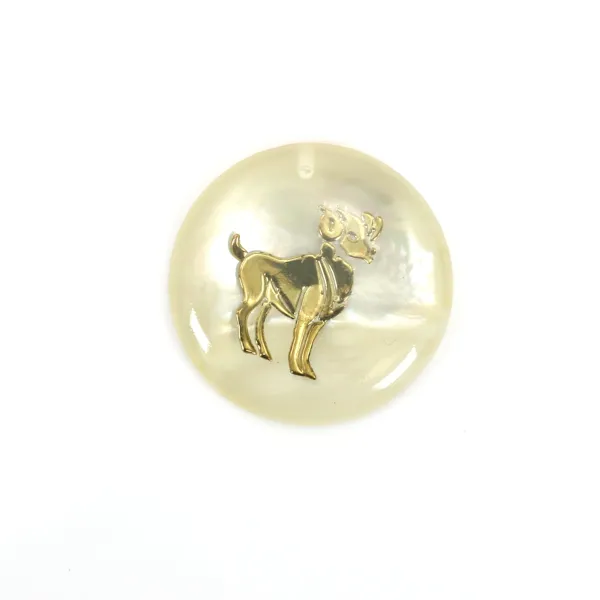 Pendentif Capricorne en nacre 20mm x 1pc