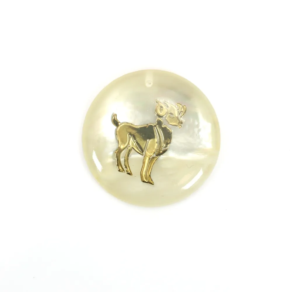 Pendant Taurus mother of pearl 20mm x 1pc