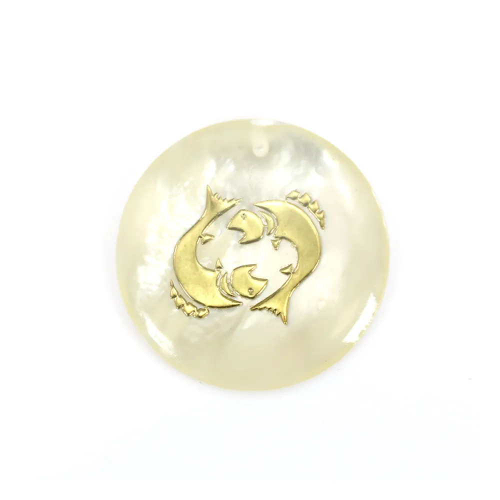 Pendentif Poisson en nacre 20mm x 1pc