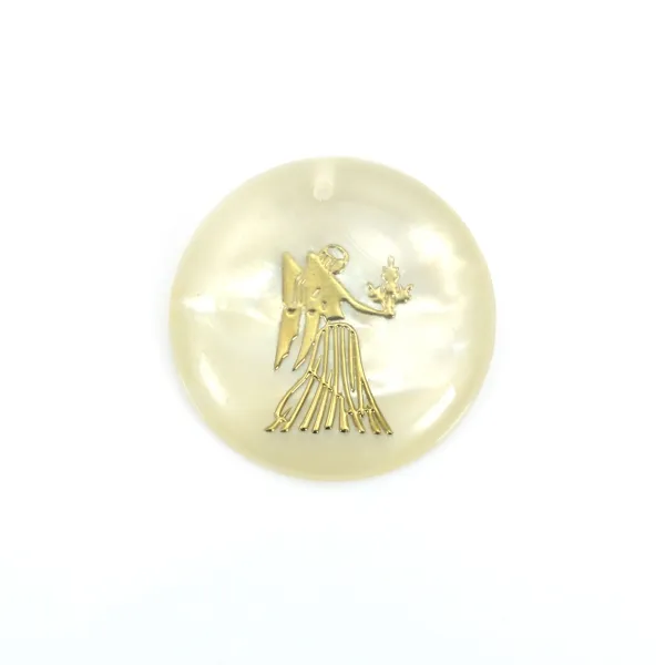 Pendant Taurus mother of pearl 20mm x 1pc