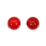 Perle de nacre rouge semi-percé x 2pcs
