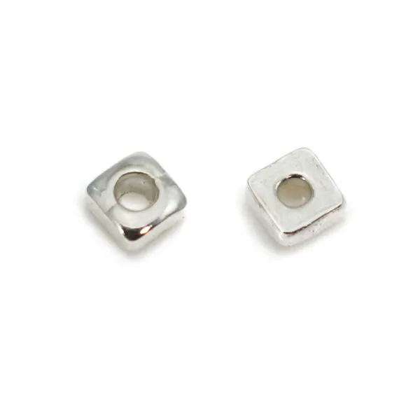 Perla separadora rondelle quadrada 2mm - Prata 925 x 30pcs