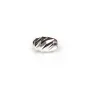 Perle striée, en argent 925, en forme d'olive, 3x4.5mm x 10pcs