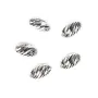 Perle striée, en argent 925, en forme d'olive, 4x6.5mm x 4pcs