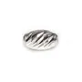 Perle striée, en argent 925, en forme d'olive, 4x6.5mm x 4pcs