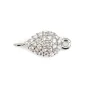 Breloque en argent 925 fleur& zirconium avec 2 anneaux 8x13mm x 1pc