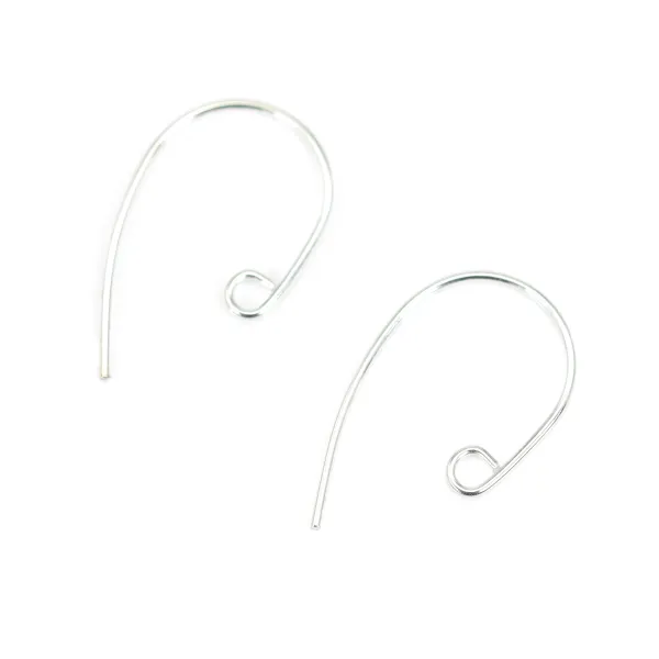 Crochet d'oreille Clé de fa 21mm Argent 925  x 2pcs