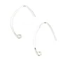 Sterling Silver V Shape Flattened Earwire 25mm x 2pcs