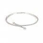 Rhodium 925 sterling silver 60mm bangle for half-driled beads x 1pc