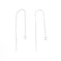 Chainettes d'oreilles anneaux ovale 1.0x75mm argent 925 x 2pcs 