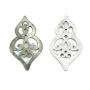 Nacre grise gourde ajourée 16x26mm x 1pc