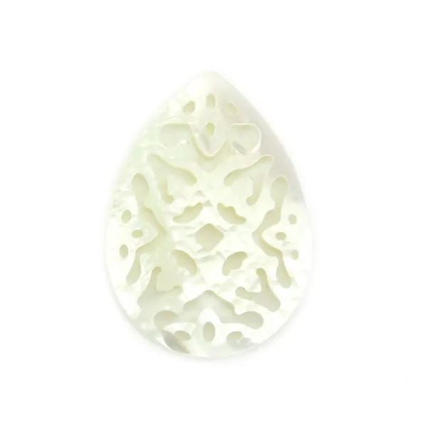 Goccia di madreperla traforata 18x25mm x 1pc