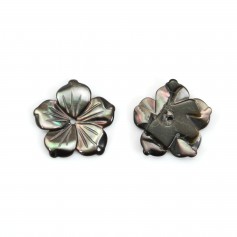 Gray mother-of-pearl 5 petal flower 15mm x 1pc