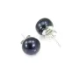 Boucles d'oreilles : perles d'eau douce grise  & argent 925 9-10mm x  2pcs