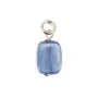 Pendente rectângulo de cianite 6x8mm e prata com ródio x 1 unidade