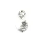 Charm Howlite rotondo piatto 6 mm - Argento rodiato x 1 pz