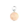 Charm Pedra da Lua Laranja Facetada 6mm - Prata com Ródio x 1 unidade