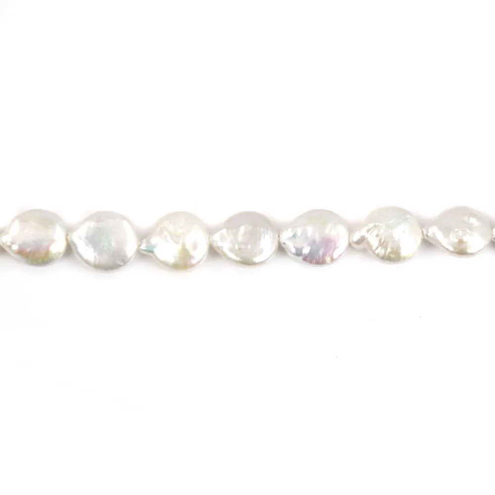 Perle d'eau douce baroque blanche x 40cm