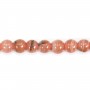 Rhodochrosite pink, of round shape, in size of 5-5.5mm x 40cm