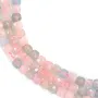 Morganite & Aigue-marine cube facetté 4mm x 39cm