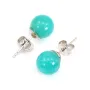 Boucles d'oreilles Amazonite du Pérou 8mm x 2pcs