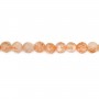 Sun stone, in faceted round shape, 2mm x 40cm