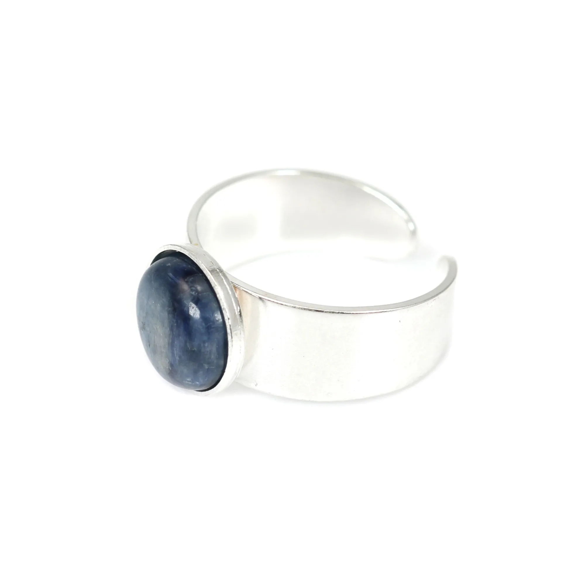 Bague Filigrane Argentée Réglable Avec Paquerette Bleue (10 Mm) - Adulte - Style Fantaisie