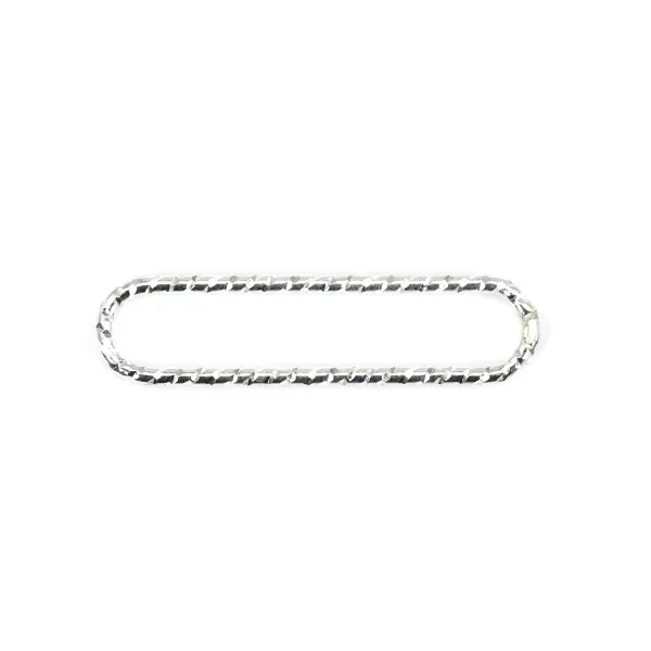 Zwischenlage Rechteck abgerundet Sparkle 5x21mm Silber 925 x 2pcs