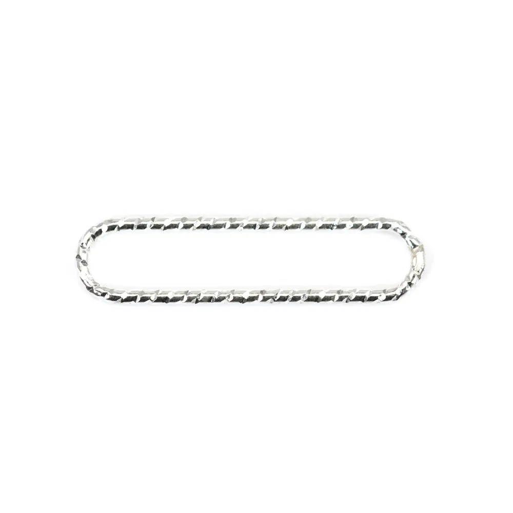 Rectángulo redondeado espaciador chispa 5x21mm Plata 925 x 2pcs