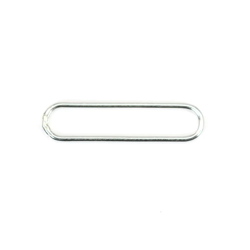 Separador rectangular arredondado 5x21mm Prata 925 x 2pcs