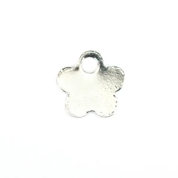 Breloque Fleur Tag à graver 6.5mm Argent 925 x 4pcs