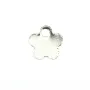 Breloque Fleur Tag à graver 6.5mm Argent 925 x 4pcs