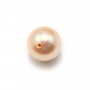 Pearl freshwater  saumon  8-10mm  demi tron 0.6mm  x 1pc