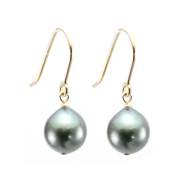 Tahiti-Zuchtperle Ohrring 8-9mm & Gold Filled x 2pcs
