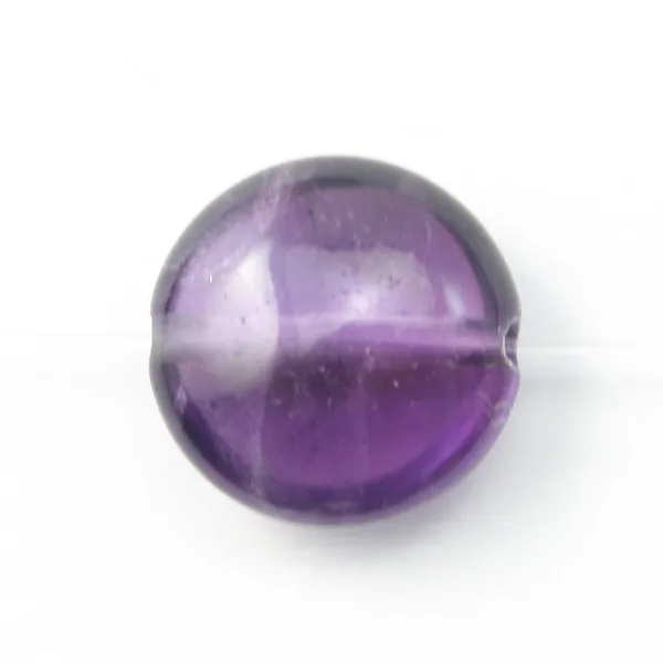 Amethyst Flat Round 8mm x 10 perles 