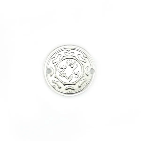 Inserto de Medalla Decorado 12mm Plata 925 x 1pc