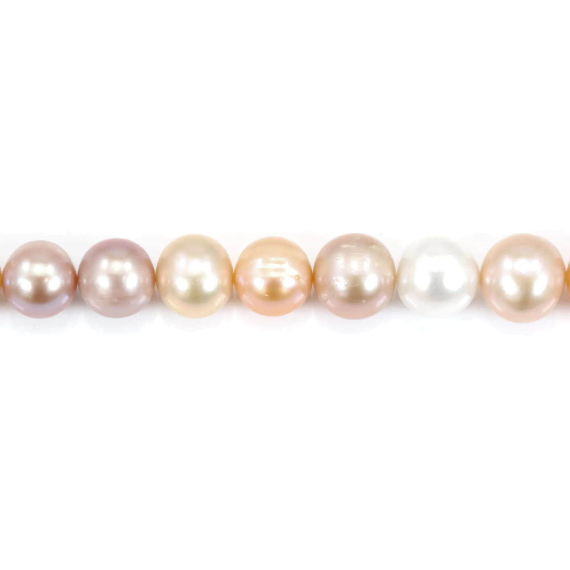 Perlas cultivadas de agua dulce, multicolores, semirredondas 12-14mm x 39cm