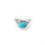 Bague réglable support 6x8mm Argent 925 - Grande Taille x 1pc