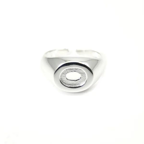 Bague réglable support 6x8mm Argent 925 - Grande Taille x 1pc