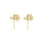 Ear stud leaves  by "flash" Gold on brass 8x14mm x 2pcs