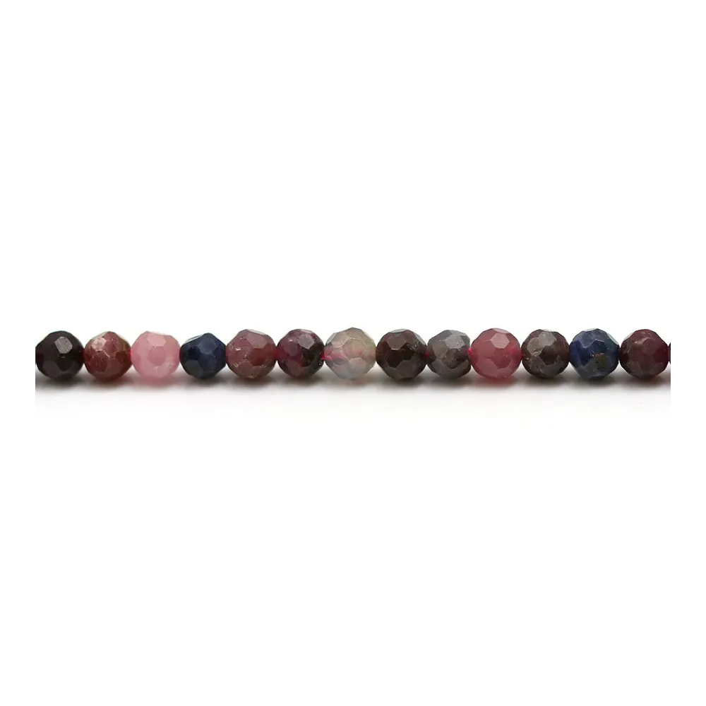Rubis Saphirs Rond Facette 4mm x 40cm