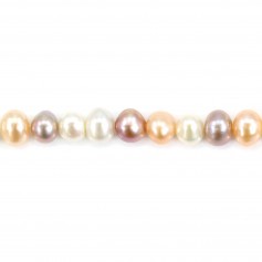 Mauve freshwater pearl roundel 6x10mm x 40 cm