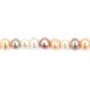 Mauve freshwater pearl roundel 6x10mm x 40 cm