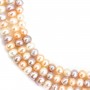 Mauve freshwater pearl roundel 6x10mm x 40 cm