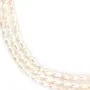Perle de culture d'eau douce, blanche, olive, 4-4.5mm x 36cm