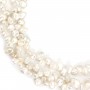 Perle de culture d'eau douce, blanche, keshi, 8-10mm x 39cm