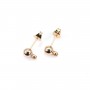 Flash gold gilt ball-shape ear studs 5mm x 2pcs