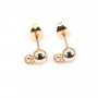 Flash gold gilt ball-shape ear studs 5mm x 2pcs