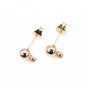 Flash gold gilt ball-shape ear studs 5mm x 2pcs