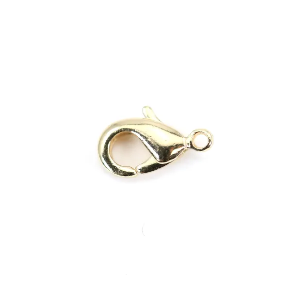 Fermoir mousqueton Plaqué par "flash" or sur laiton 7x15mm x 5pcs